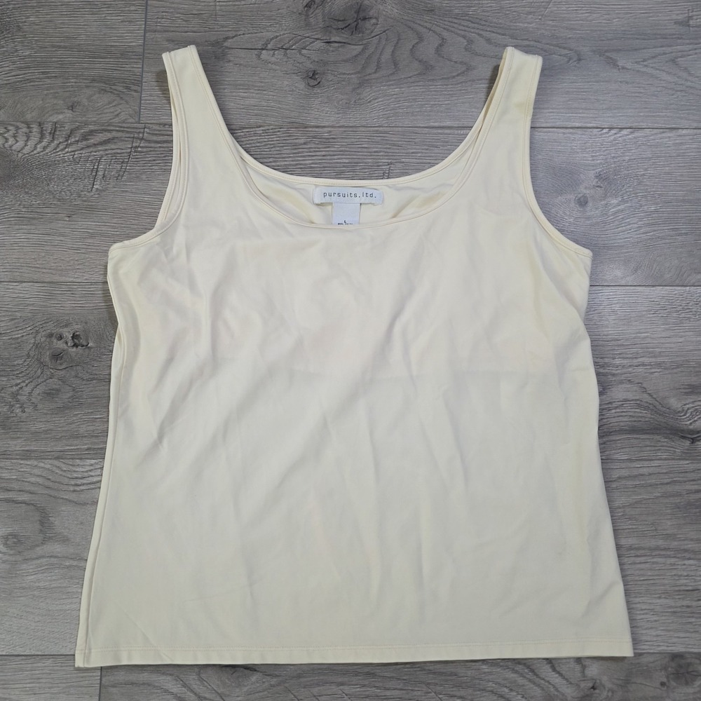 Pursuits LTD Women's Cream Cami Tank Top -‎ Size Large - NWT